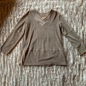 XS Soft Surroundings Velvet Gray/Taupe  Pullover